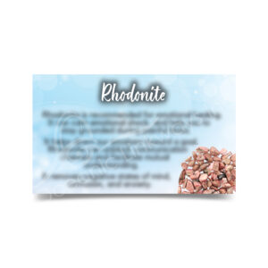 (CLOSE OUT) MARKETING CARD - RHODONITE (PK 50) 2 X 3"