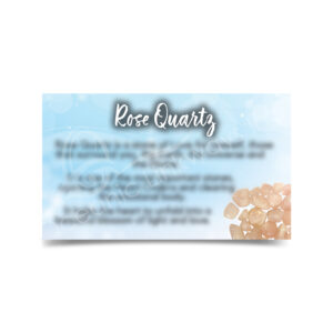 (CLOSE OUT) MARKETING CARD - ROSE QUARTZ (PK 50) 2 X 3"
