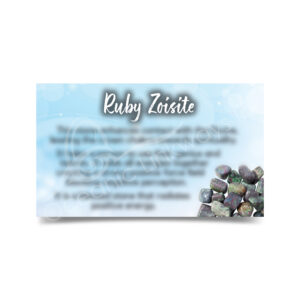 (CLOSE OUT) MARKETING CARD - RUBY ZOISITE (PK 50) 2 X 3"