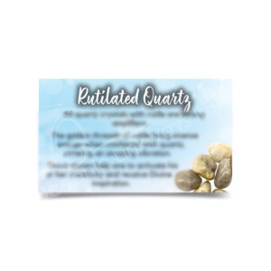 (CLOSE OUT) MARKETING CARD - RUTILATED QUARTZ (PK 50) 2x3"