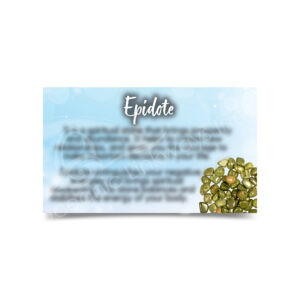 (CLOSE OUT) MARKETING CARD - EPIDOTE (PK 50) 2 X 3"