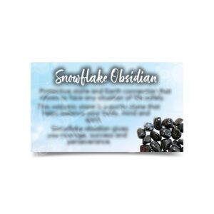 (CLOSE OUT) MARKETING CARD - OBSIDIAN, SNOWFLAKE (PK 50) 2x3''
