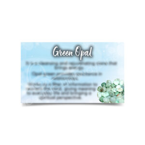 (CLOSE OUT) MARKETING CARD - OPAL, GREEN (PK 50) 2X3"