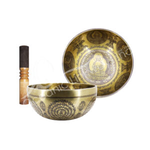 (CLOSE OUT) SINGING BOWL - HANDMADE BUDDHA ENGRAVED 8"DIA.