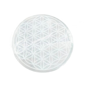 Selenite Flower of Life Crystal Grid