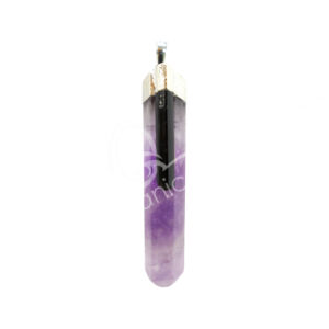 Amethyst Polished Point Pendant with Black Tourmaline Accent