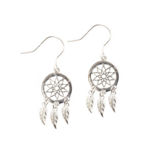 Flower Dreamcatcher Sterling Silver Earrings