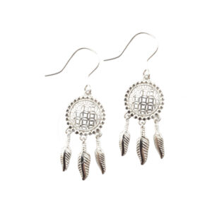 Flower of Life Dreamcatcher Sterling Silver Earrings