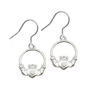 STERLING SILVER - EARRINGS CLADDAGH 0.5"DIA