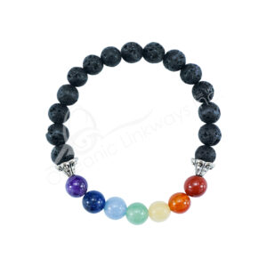 BRACELET - CHAKRA & LAVA (8-8.5 MM) 7.15-7.25"