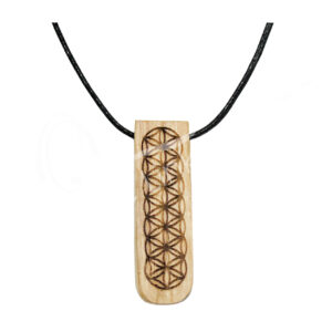 Palo Santo Wood Engraved Flower of Life Adjustable Necklace (Pack of 3)