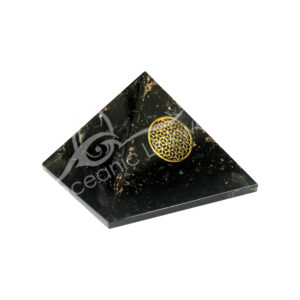 Black Tourmaline in Orgone with Flower of Life Pyramid