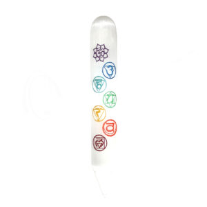 MASSAGER - SELENITE WITH CHAKRAS 6"