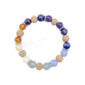 BRACELET - CHAKRA & RUDRAKSHA (8-8.5 MM) 7.15-7.25"