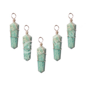 Amazonite Wire Wrap Pendant (Pack of 5)