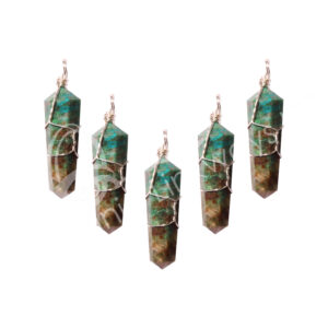 Chrysocolla Wire Wrap Pendant (Pack of 5)