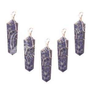 Dumortierite Wire Wrap Pendant (Pack of 5)
