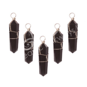 Black Tourmaline Wire Wrap Pendant (Pack of 5)