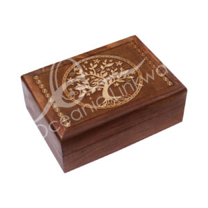 Tree of Life Laser Engraved Acacia Wood Box