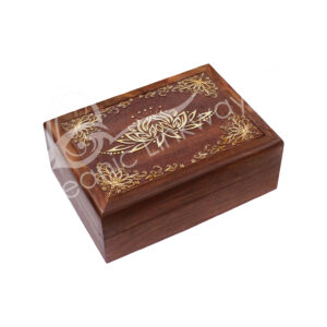 Lotus Laser Engraved Acacia Wood Box