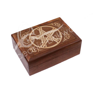 Pentacle Laser Engraved Acacia Wood Box