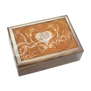 Acacia Wood Laser Engraved Heart Box