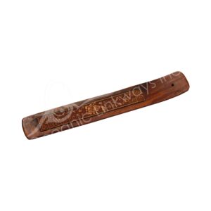 Acacia Wood Ganesha Laser Engraved Incense Holder (Pack of 3)