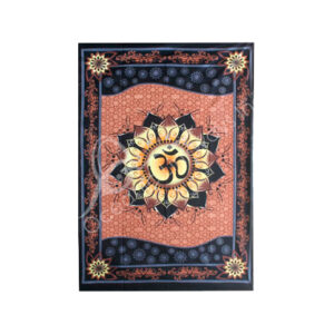 Om in Lotus Flower Cotton Tapestry