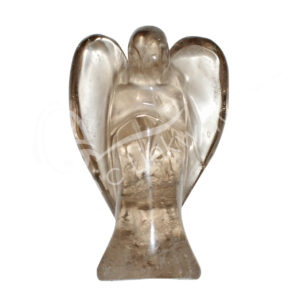Polished Smoky Quartz Angel Carving