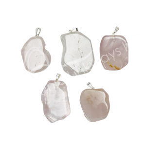 Polished Rose Quartz Slice Pendant 1.25-2"