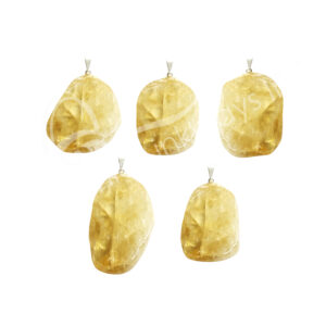 Polished Citrine Slice Pendant 1-1.5"