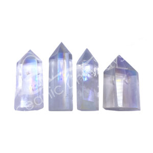 Polished Plated Angel Aura Quartz Obelisk 6 Sides