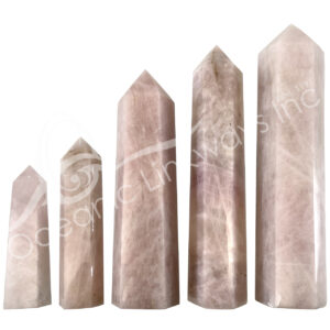 6 Sides Polished Rose Quartz Obelisk