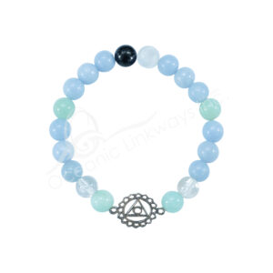BRACELET - CHAKRA THROAT ANGELITE (8-8.5 MM) 7.15-7.25"