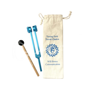 Light Blue/Throat Chakra Tuning Fork, Tuned with Stick and Bag
