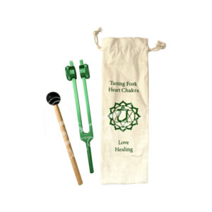 Heart Chakra/Green Tuning Fork, Tuned with stick and bag