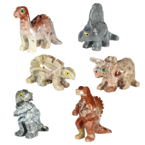 Dolomite Collection of Dinosaur Carvings