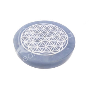 Angelite Flower of Life Laser Engraved Incense Holder
