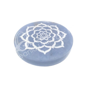 Angelite Lotus Laser Engraved Incense Holder