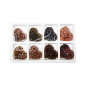 Rainbow Amethyst C with Druse Heart Tray of 8 Pieces