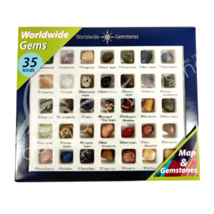 Mixed Stones Gem Box with a Map