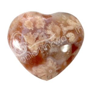 Polished Cherry Blossom Agate Heart