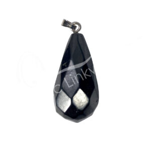 Shungite Faceted Drop Pendant