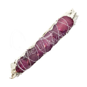 White Sage and Rose Petals Smudge Stick