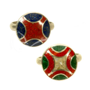 (CLOSE OUT) STERLING SILVER - RING INLAY MIXED DESIGNS AND SIZES