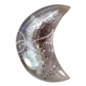 Natural Agate with Druse Moon
