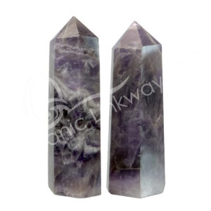 Polished Chevron Amethyst Obelisk