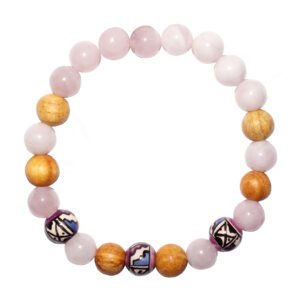 Palo Santo and Rose Quartz Elastic Bracelet