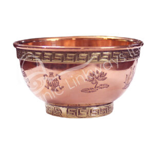 OFFERING BOWL - COPPER 8 AUSPICIOUS SYMBOL 3"DIA