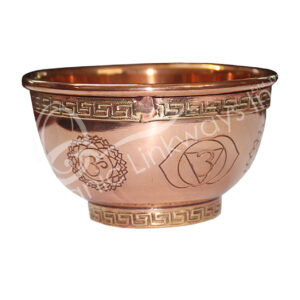 7 Chakra Engraved Copper Offering Bowl